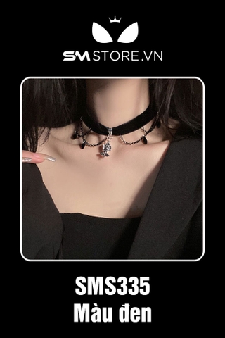 SMP001 - vòng cổ choker dây nhung mặt bông hoa hồng cực đẹp