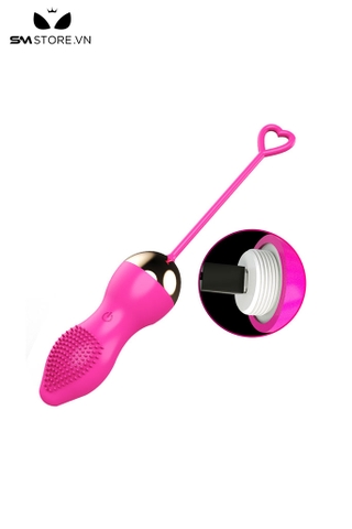 SMT530 - Trứng rung silicon gai có dây màu hồng dài 8cm sạc pin