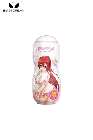 SMT581 - Cốc thủ dâm silicon anime bằng miệng dài 166mm màu hồng