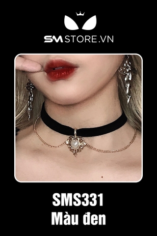 SMP005 - vòng cổ choker mặt dây hình trái tim phong cách retro