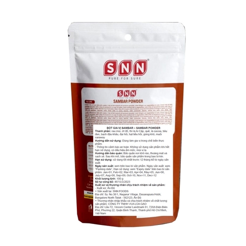 Bột gia vị cà ri Sambar SNN 100g