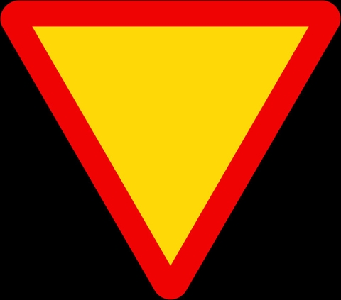 Biển báo W.208 700x700 - Biển báo giao nhau với đường ưu tiên