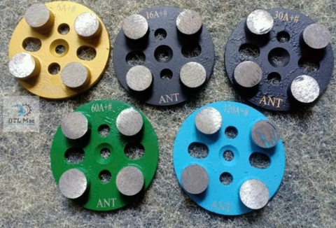 Đá mài sàn 4 nụ sắt ADTL - Đá mài bê tông lắp máy mài công nghiệp