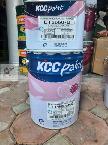 KCC ET5660-A1000 Bộ 16 Lít - Sơn phủ Epoxy 2 thành phần hệ lăn màu Trắng