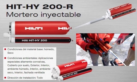 HILTI HIT-HY 200-R V3 - 500ml - Keo cấy thép, thanh ren có thời gian đóng rắn nhanh, chỉ sau 1 giờ khoan cấy