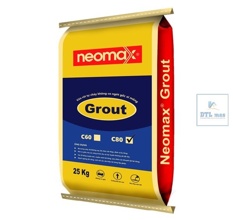 Neomax Grout C80- Vữa rót gốc xi măng, có khả năng tự chảy, không co ngót, cường độ chịu nén rất cao 80MPa