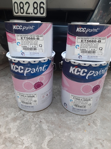 KCC ET5660 Bộ 16 Lít - Màu đặc biệt - Sơn phủ Epoxy 2 thành phần hệ lăn màu A3000M (Vàng), A2210 (Đỏ tươi), A5445 (Xanh da trời), A5775 (Xanh dương)
