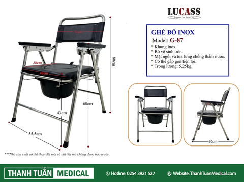 Ghế bô inox gấp gọn G87 LUCASS