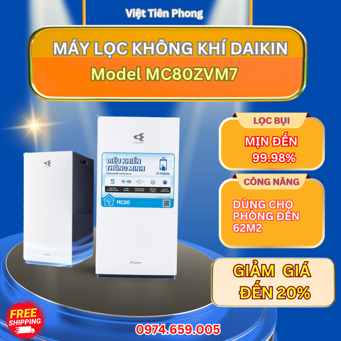Máy lọc không khí Daikin MC80ZVM7 – Giải pháp toàn diện cho không gian sống trong lành