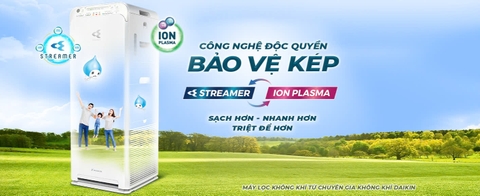 Máy lọc không khí Daikin – Công nghệ Bảo vệ kép Streamer + Ion Plasma: Sạch sâu, an toàn vượt trội