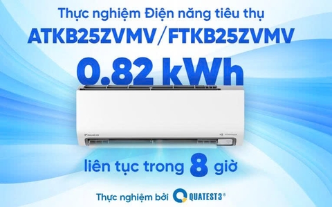 QUATEST 3 - Thực nghiệm điện năng tiêu thụ của model Inverter ATKB25ZVMV/ FTKB25ZVMV