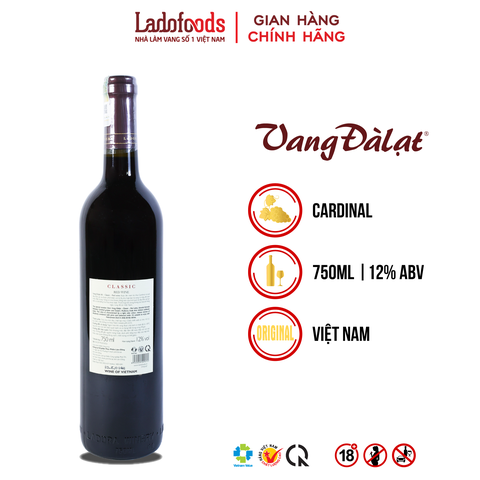 Vang Đàlạt Classic Red Wine 750ML