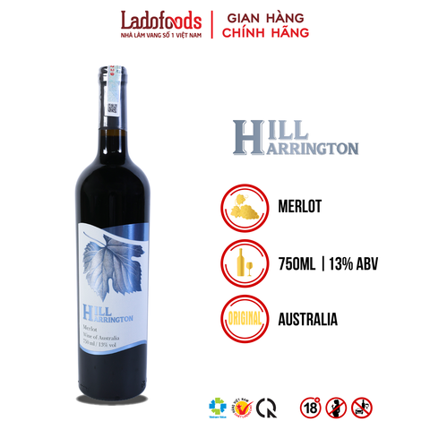 Rượu Vang Úc Hill Harrington - Merlot 750ML