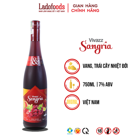 Vang Vivazz Sangria Red Wine 750ML 7% Vol