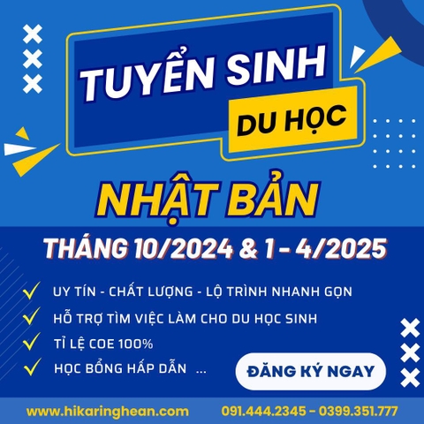⚡ TUY.ỂN SINH D.U HỌC NHẬT BẢN KỲ THÁNG 10/2024 & THÁNG 1-4/2025 ⚡