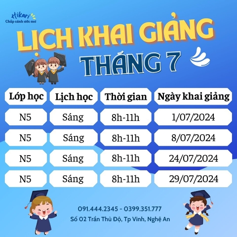 [ HIKARI - LỊCH KHAI GIẢNG THÁNG 7 ]