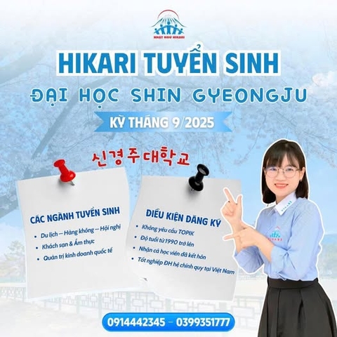 🇰🇷 [TUYỂN SINH ĐẠI HỌC SHIN GYEONGJU – KỲ THÁNG 9/2025]