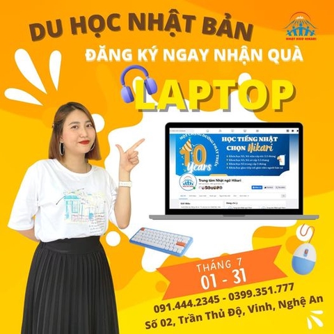 [ DU HỌC NHẬT BẢN CÙNG HIKARI ]- Nhận ngay laptop