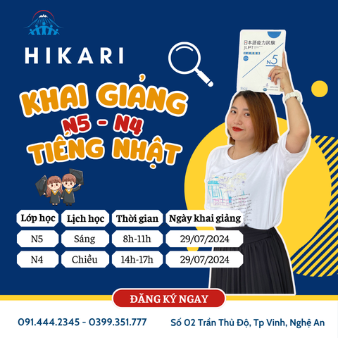 HIKARI TƯNG BỪNG KHAI GIẢNG CÁC LỚP HỌC TIẾNG NHẬT N5&N4