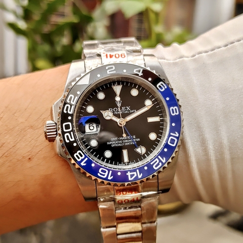 Rolex GMT Master II |Nam Giới |Niềng Xanh Đen |Dây Kim Loại Silver |Máy Cơ (Automatic) |Size 40mm