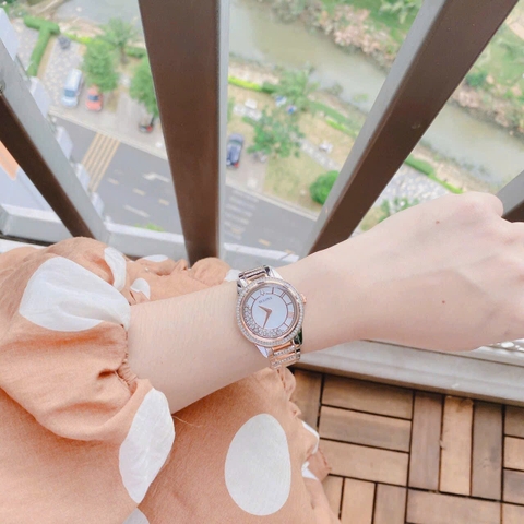 Bulova Turnstyle |Nữ Giới |Đính Đá |Dây Kim Loại Demi Rose Gold |Máy Pin (Quartz) |Size 33mm