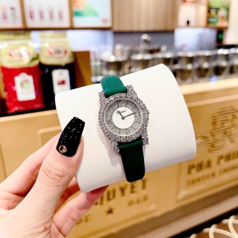 Chopard L'Heure Du Diamant |Nữ Giới |Đính Đá |Dây Cao Su Xanh Lá |Máy Pin (Quartz) |Size 32mm