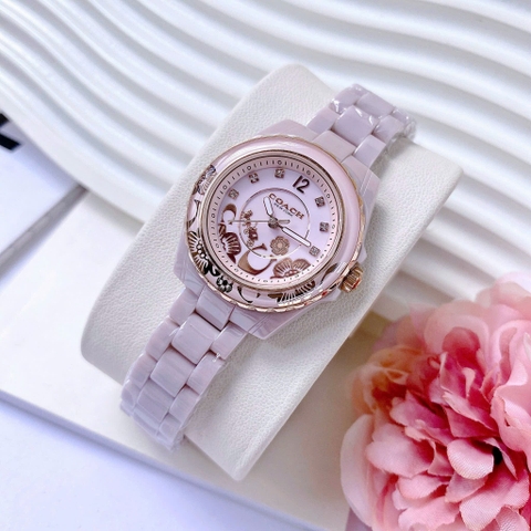Coach Preston Blush |Nữ Giới |Rose Gold |Dây Đá Ceramic Hồng |Máy Pin (Quartz) |Size 32mm