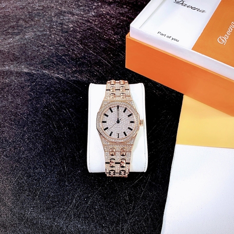 Davena Crystal |Nữ Giới |Rose Gold |Full Đá  |Dây Kim Loại |Máy Pin (Quartz) |Size 34mm