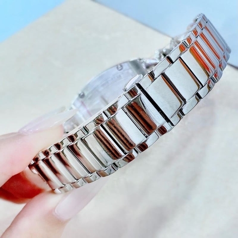Davena Dây Mắt Xích |Nữ Giới |Đính Đá Silver |Dây Kim Loại |Máy Pin (Quartz) |Size Lớn 36x42mm