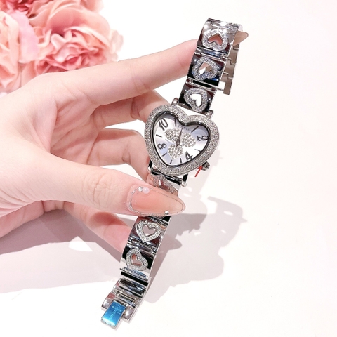 Davena Mặt Trái Tim Trắng |Nữ Giới |Silver |Dây Kim Loại |Máy Pin (Quartz) |Size 34mm