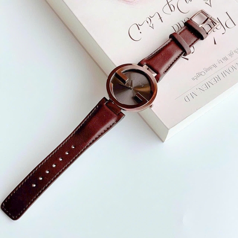 Gucci Interlocking |Nữ Giới |Rose Gold |Dây Da Nâu |Máy Pin (Quartz) |Size 36mm