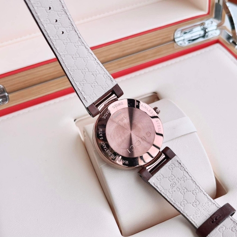 Gucci Interlocking |Nữ Giới |Rose Gold |Dây Da Nâu |Máy Pin (Quartz) |Size 36mm