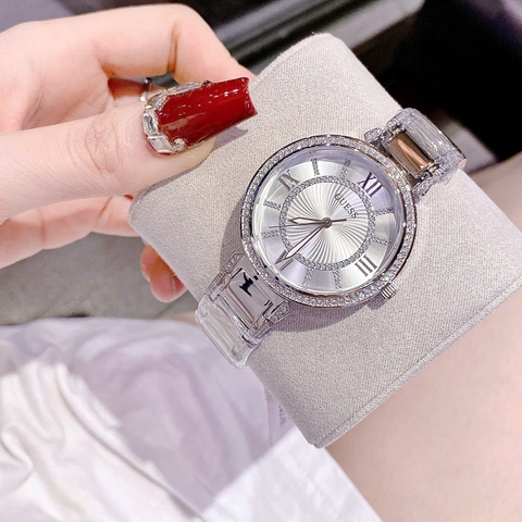Guess Montage |Nữ Giới |Mặt Đính Đá |Dây Kim Loại Trắng Silver |Máy Pin (Quartz) |Size 34mm