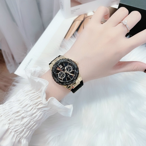 Guess Phoenix |Cặp Đôi |Chronograph |Mặt Đen |Dây Sillicone Đen |Size 43x36mm