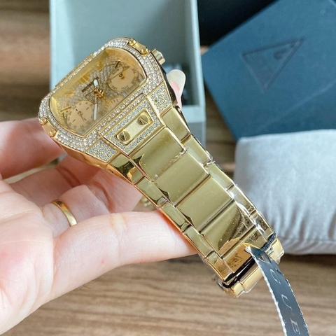 Guess Phoenix |Nam Giới |Đính Đá |Dây Kim Loại Vàng Gold |Máy Pin (Quartz) |Size 40mm