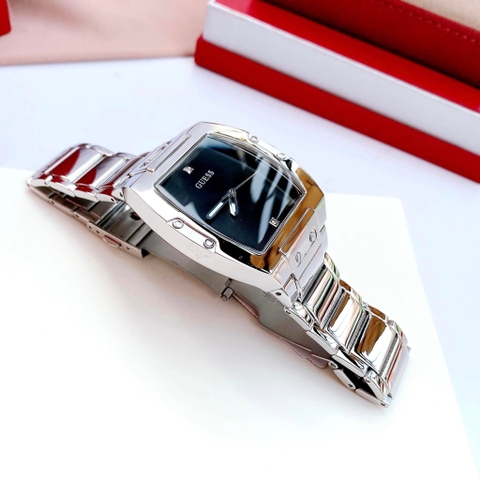 Guess Phoenix |Nam Giới |Mặt Đen |Dây Kim Loại Trắng Silver |Máy Pin (Quartz) |Size 43mm