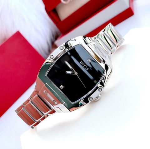 Guess Phoenix |Nam Giới |Mặt Đen |Dây Kim Loại Trắng Silver |Máy Pin (Quartz) |Size 43mm