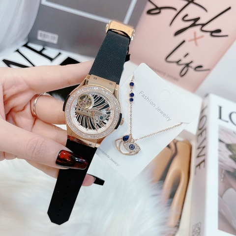 Hanboro Máy Lộ Cơ |Nữ Giới |Dây Silicone |Rose Gold |Máy Cơ (Automatic) |Size 36mm