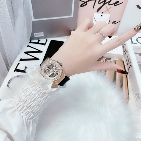 Hanboro Máy Lộ Cơ |Nữ Giới |Dây Silicone |Rose Gold |Máy Cơ (Automatic) |Size 36mm