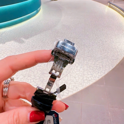 Hanboro Mặt Xanh Dương |Nam Giới |6 Kim |Dây Da Xanh |Máy Cơ (Automatic) |Size 44mm