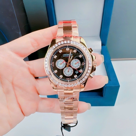 Hanboro Tựa Rolex |Nam Giới |Rose Gold |Dây Kim Loại |Máy Cơ (Automatic) |Size 43mm