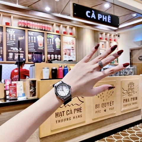 Hublot Geneve |Nữ Giới |Silver |Mặt Trắng |Dây Silicone Đen |Máy Pin (Máy Quartz) |Size 34mm