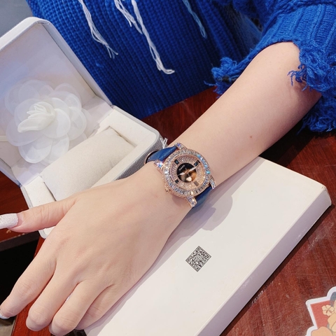 Melissa Full Đá |Nữ Giới |Rose Gold |Dây Da Xanh Dương |Máy Pin (Quartz) |Size 33mm