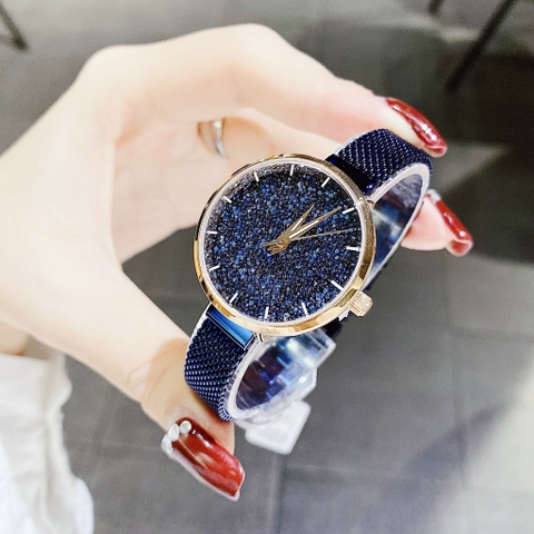 Melissa Full Đá |Nữ Giới |Rose Gold |Dây Lưới Xanh Dương |Máy Pin (Quartz) |Size 30mm