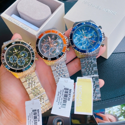 Michael Kors Bayville Chronograph |Nam Giới |Mặt Đen |Dây Kim Loại |Máy Pin |Size Lớn 44mm