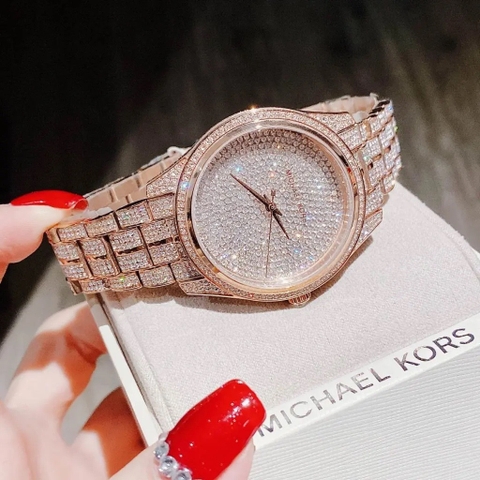 Michael Kors Lauryn |Nữ Giới |Full Đá |Dây Kim Loại Rose Gold |Máy Pin (Quartz) |Size 38mm