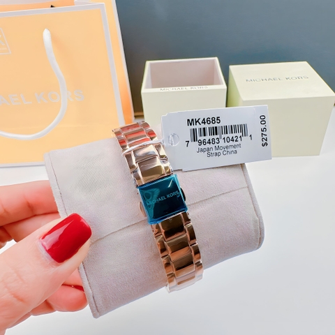 Michael Kors Outlet Tibby |Nữ Giới |Rose Gold |Mặt Đỏ |Dây Kim Loại |Máy Pin |Size Vừa 34mm