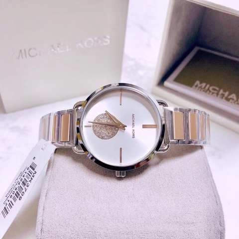 Michael Kors Portia |Nữ Giới |Đính Đá |Dây Kim Loại Demi Rose Gold |Máy Pin (Quartz) |Size 37mm