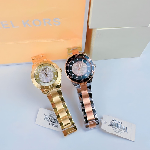 Michael Kors Runway |Nữ Giới |Mặt Đen |Dây Kim Loại Demi Rose Gold |Máy Pin (Quartz) |Size 40mm