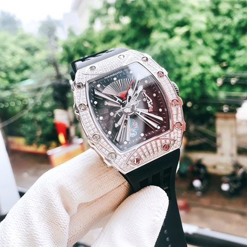 Hanboro Lật Mặt Limited |Nam Giới |Mặt Oval |Trắng Silver |Máy Cơ (Automatic) |Size Lớn 43x50mm